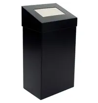 DutchDesign Afvalbak | Aluminium | Zwart | 18L | Duwdeksel | Incl. Wandbevestiging | 277x170x500(h)mm