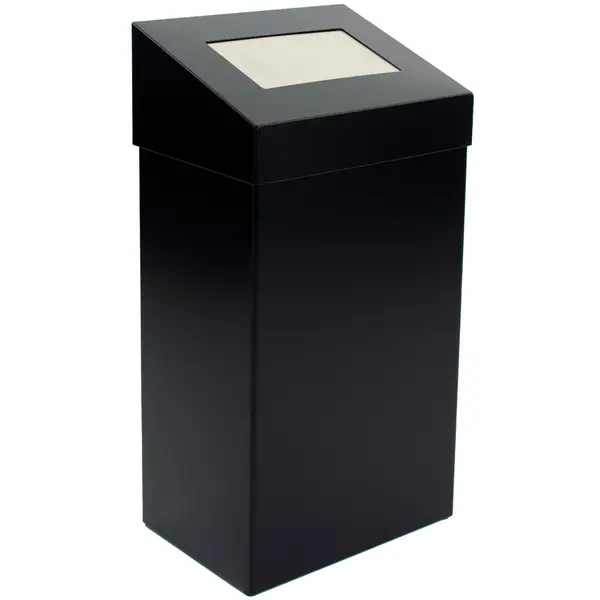 Afvalbak | Aluminium | Zwart | 18L | Duwdeksel | Incl. Wandbevestiging | 277x170x500(h)mm