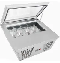 Polar Schepijsvitrine | G-SERIE | RVS | 4x 5L | -15°C/-24°C | Statisch | 865x735x377(h)mm
