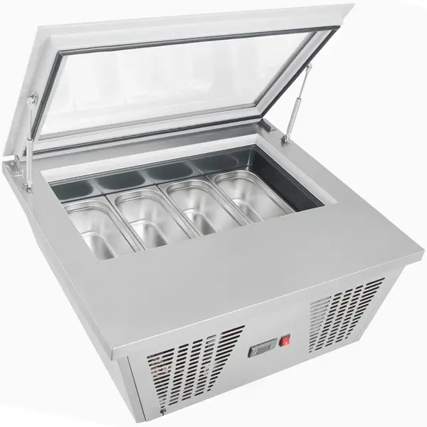Schepijsvitrine | G-SERIE | RVS | 4x 5L | -15°C/-24°C | Statisch | 865x735x377(h)mm