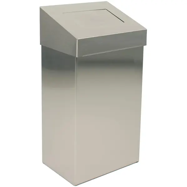 Afvalbak | RVS | 18L | Duwdeksel | Incl. Wandbevestiging | 277x170x500(h)mm