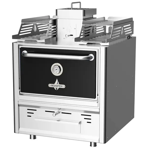 Houtskooloven | R-SERIES | 250°C/350°C | Maaltijdproductie 95/u | Brandduur 9u (10-12kg Houtskool) | 785x777x1095(h)mm