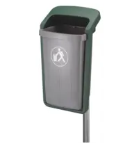 Luxus Wandafvalbak | Kunststof | Grijs/Groen | 50L | Open | 390x460x845(h)mm 
