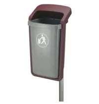 Luxus Wandafvalbak | Kunststof | Grijs/Bordeaux | 50L | Open | 390x460x845(h)mm 