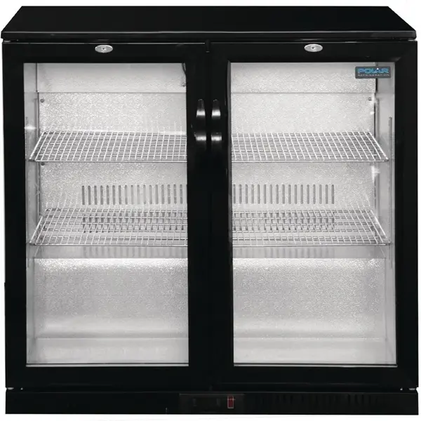 Barkoelkast | G-SERIE | 208L | Zwart | +2°C/+8°C | Statisch + Ventilator | Draaideuren | Wielen | 900x520x900(h)mm