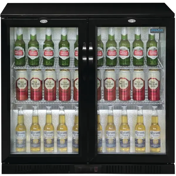 Barkoelkast | G-SERIE | 208L | Zwart | +2°C/+8°C | Statisch + Ventilator | Draaideuren | Wielen | 900x520x900(h)mm