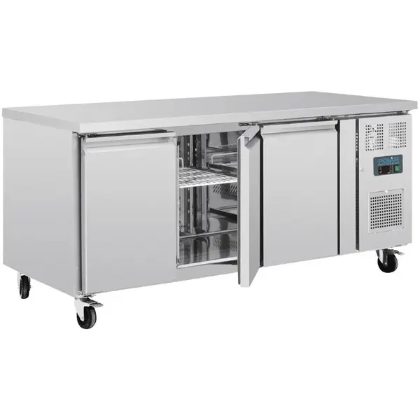 Koelwerkbank | U-SERIE | 634L | 3 Deuren (EN600x400) | +2°C/+8°C | Geforceerd | Wielen (Geremd) | 2020x800x860(h)mm