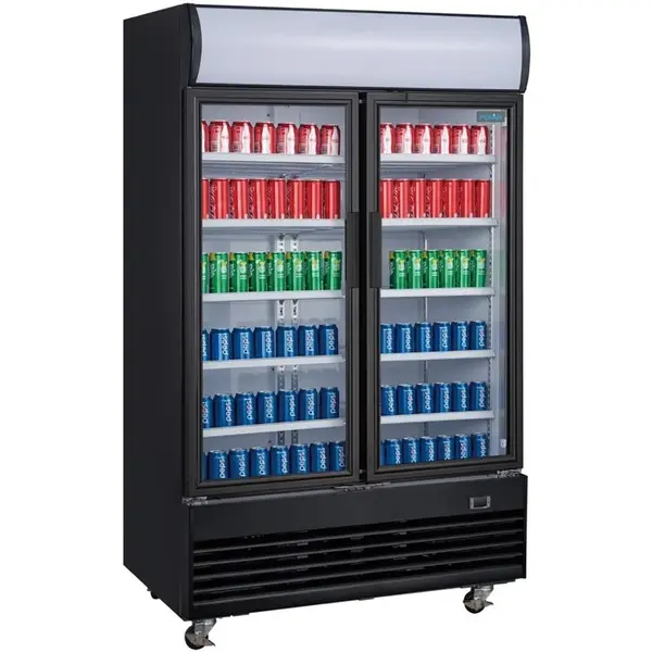 Koelkast | G-SERIE | 950L | Zwart | +2°C/+6°C | Geforceerd | Draaideuren | Wielen (Geremd) | 1200x730x2036(h)mm