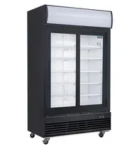 Polar Koelkast | G-SERIE | 950L | Zwart | +2°C/+6°C | Geforceerd | Schuifdeuren | Wielen (Geremd) | 1200x730x2036(h)mm