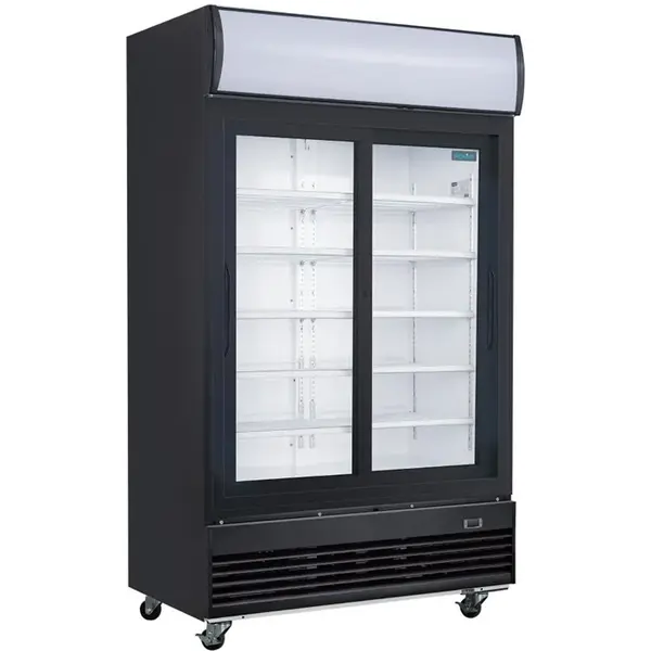 Koelkast | G-SERIE | 950L | Zwart | +2°C/+6°C | Geforceerd | Schuifdeuren | Wielen (Geremd) | 1200x730x2036(h)mm