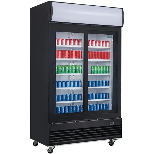 Koelkast | G-SERIE | 950L | Zwart | +2°C/+6°C | Geforceerd | Schuifdeuren | Wielen (Geremd) | 1200x730x2036(h)mm