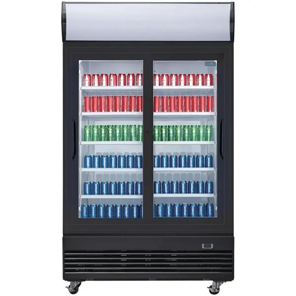 Koelkast | G-SERIE | 950L | Zwart | +2°C/+6°C | Geforceerd | Schuifdeuren | Wielen (Geremd) | 1200x730x2036(h)mm