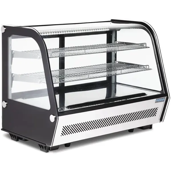 Koelvitrine | G-SERIE | 160L | RVS/Zwart | 0°C/+12°C | Geforceerd | 3 Niveaus | 886x570x686(h)mm