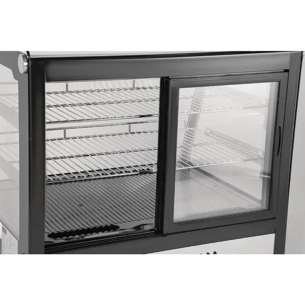 Koelvitrine | G-SERIE | 160L | RVS/Zwart | 0°C/+12°C | Geforceerd | 3 Niveaus | 886x570x686(h)mm