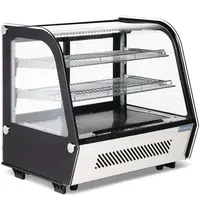 Polar Koelvitrine | G-SERIE | Energiezuinig | 120L | RVS/Zwart | 0°C/+12°C | Geforceerd | 3 Niveaus | 708x570x686(h)mm