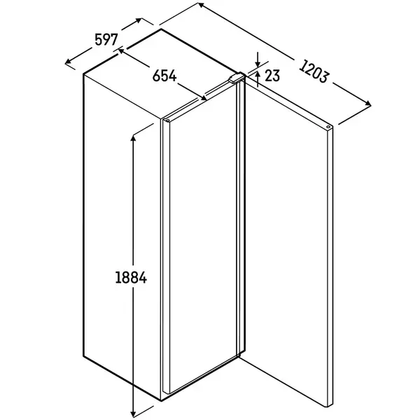 Koelkast | PERFORMANCE | 400L | Wit | +2°C/+9°C | Geforceerd | 597x654x1884(h)mm