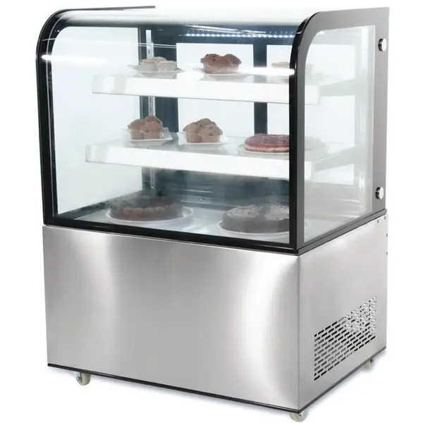 Koelvitrine | G-SERIE | Energiezuinig | 270L | RVS/Zwart | +2°C/+8°C | Geforceerd | 3 Niveaus | Wielen (Geremd) | 915x675x1215(h)mm