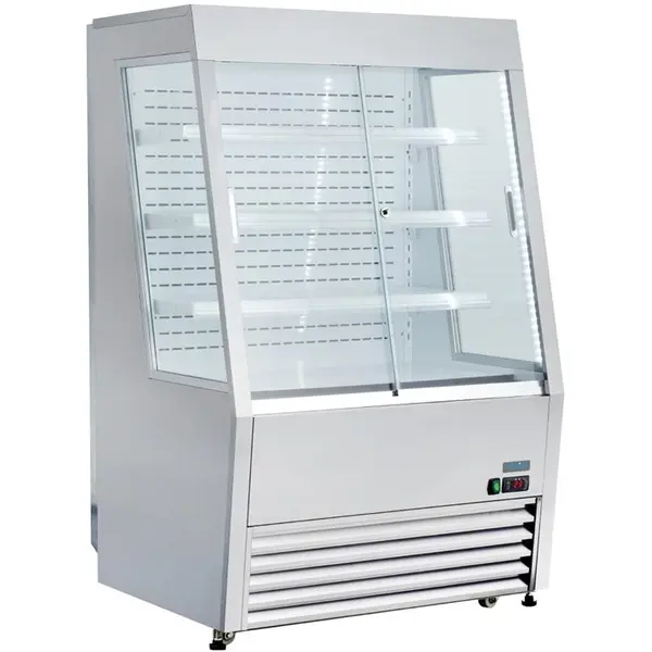 Koelvitrine | G-SERIE | 390L | RVS | +2°C/+10°C | Geforceerd | 4 Niveaus | Zelfbediening | Wielen | 918x792x1450(h)mm