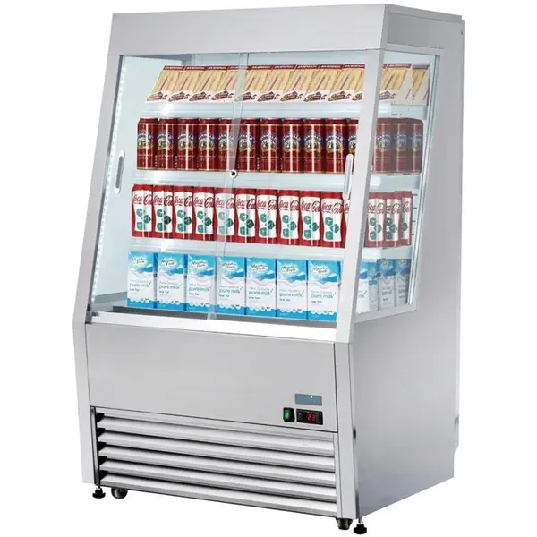 Koelvitrine | G-SERIE | 390L | RVS | +2°C/+10°C | Geforceerd | 4 Niveaus | Zelfbediening | Wielen | 918x792x1450(h)mm