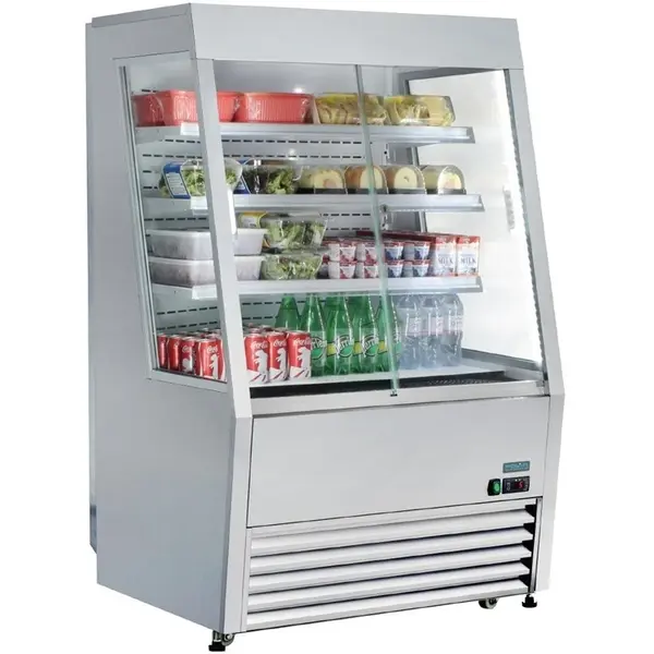 Koelvitrine | G-SERIE | 390L | RVS | +2°C/+10°C | Geforceerd | 4 Niveaus | Zelfbediening | Wielen | 918x792x1450(h)mm