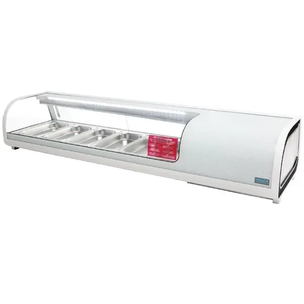 Tapasvitrine | G-SERIE | Wit | 6x 1/3 GN | 0°C/+12°C | Statisch | 1 Niveau | 1529x420x292(h)mm