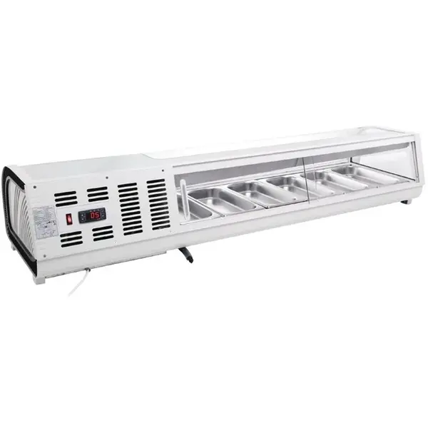 Tapasvitrine | G-SERIE | Wit | 6x 1/3 GN | 0°C/+12°C | Statisch | 1 Niveau | 1529x420x292(h)mm