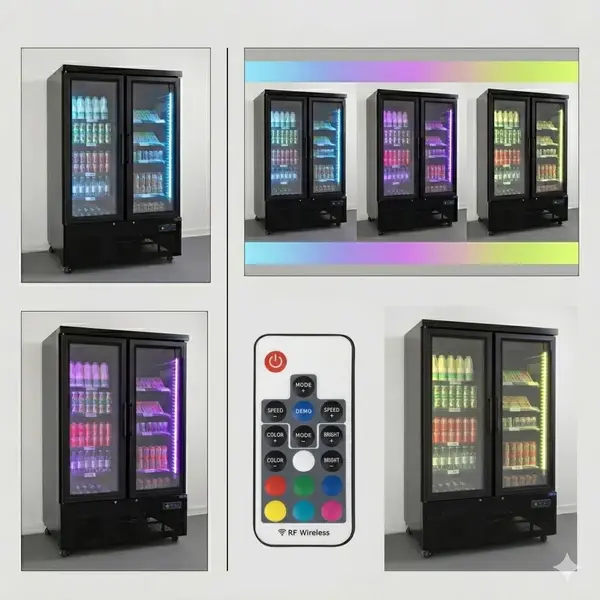 Koelkast | G-SERIE | 744L | Zwart | +2°C/+8°C | Geforceerd | Draaideuren | Wielen (Geremd) | RGB LED | 1220x764x1963(h)mm