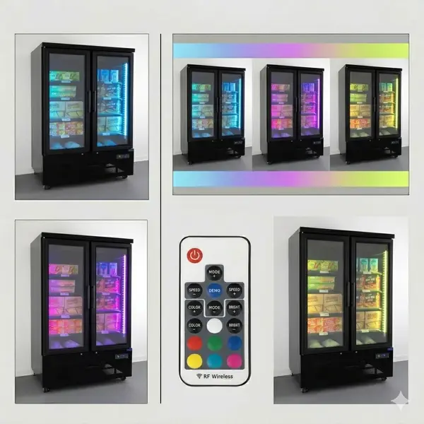 Vrieskast | G-SERIE | 744L | Zwart | -18°C/-22°C | Geforceerd | Draaideuren | Wielen (Geremd) | RGB LED | 1220x764x1963(h)mm