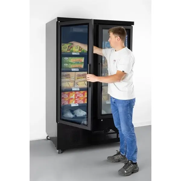 Vrieskast | G-SERIE | 744L | Zwart | -18°C/-22°C | Geforceerd | Draaideuren | Wielen (Geremd) | RGB LED | 1220x764x1963(h)mm