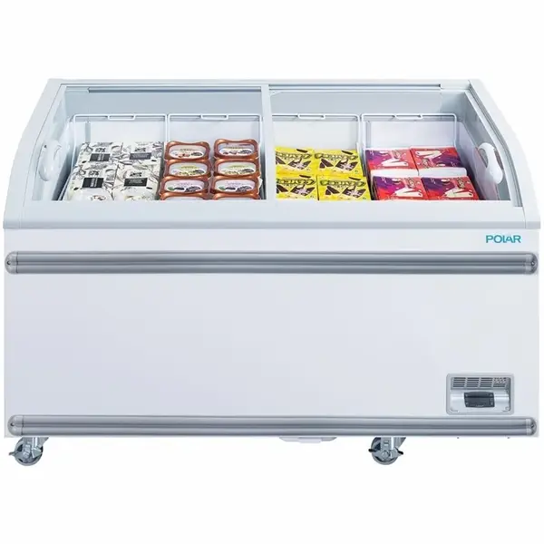 Supermarkt Vrieskist | G-SERIE | 500L | Wit | -18°C/-22°C | Statisch | Schuifdeksels | Wielen | 1424x758x780(h)mm