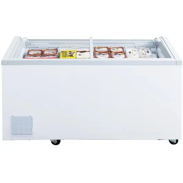 Supermarkt Vrieskist | G-SERIE | 500L | Wit | -18°C/-22°C | Statisch | Schuifdeksels | Wielen | 1424x758x780(h)mm