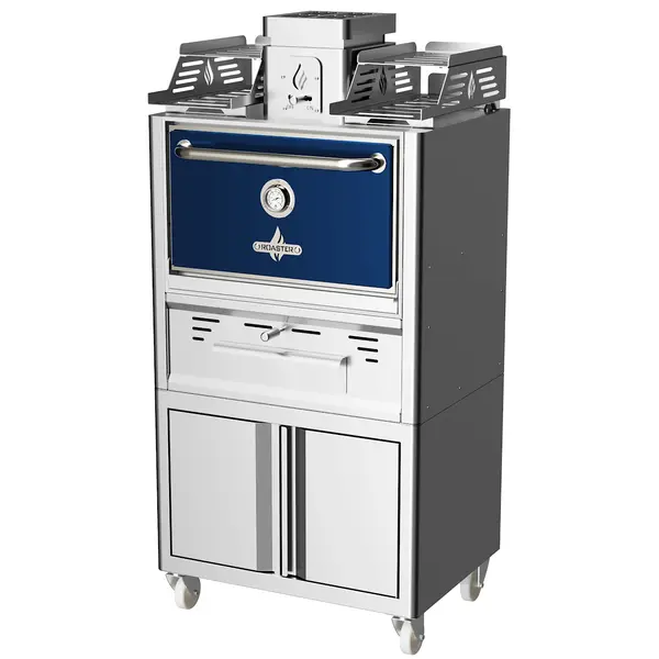 Houtskooloven | R-SERIES | 250°C/350°C | Maaltijdproductie 65/u | Brandduur 7u (6-8kg Houtskool) | Onderkast | Wielen (Geremd) | 785x577x1685(h)mm