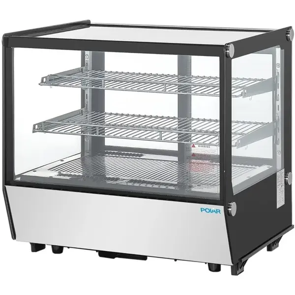 Koelvitrine | G-SERIE | 120L | RVS/Zwart | 0°C/+12°C | Geforceerd | 3 Niveaus | 702x568x686(h)mm