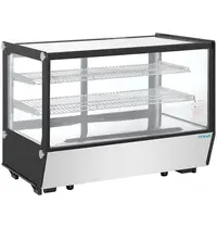 Polar Koelvitrine | G-SERIE | 160L | RVS/Zwart | 0°C/+12°C | Geforceerd | 3 Niveaus | 880x568x686(h)mm