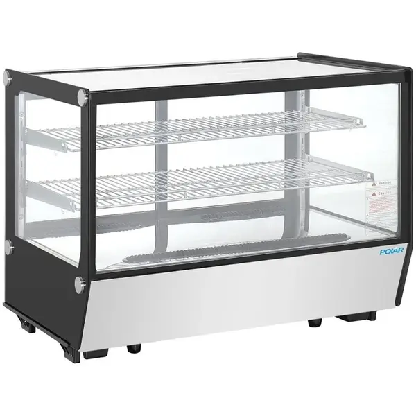 Koelvitrine | G-SERIE | 160L | RVS/Zwart | 0°C/+12°C | Geforceerd | 3 Niveaus | 880x568x686(h)mm