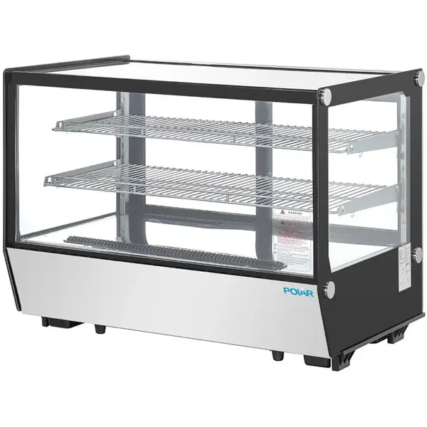Koelvitrine | G-SERIE | 160L | RVS/Zwart | 0°C/+12°C | Geforceerd | 3 Niveaus | 880x568x686(h)mm