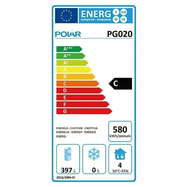 Koelkast | G-SERIE | 537L (2/1 GN) | Zwart | -2°C/+8°C | Statisch | Wielen (Geremd) | 680x810x2000(h)mm