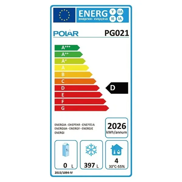 Vrieskast | G-SERIE | 537L (2/1 GN) | Zwart | -10°C/-20°C | Statisch | Wielen (Geremd) | 680x810x2000(h)mm