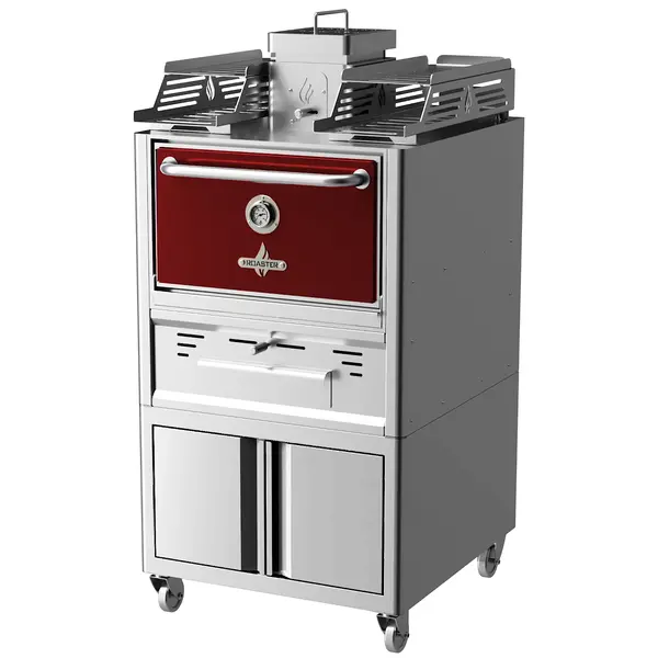 Houtskooloven | R-SERIES | 250°C/350°C | Maaltijdproductie 95/u | Brandduur 9u (10-12kg Houtskool) | Onderkast | Wielen (Geremd) | 785x777x1685(h)mm