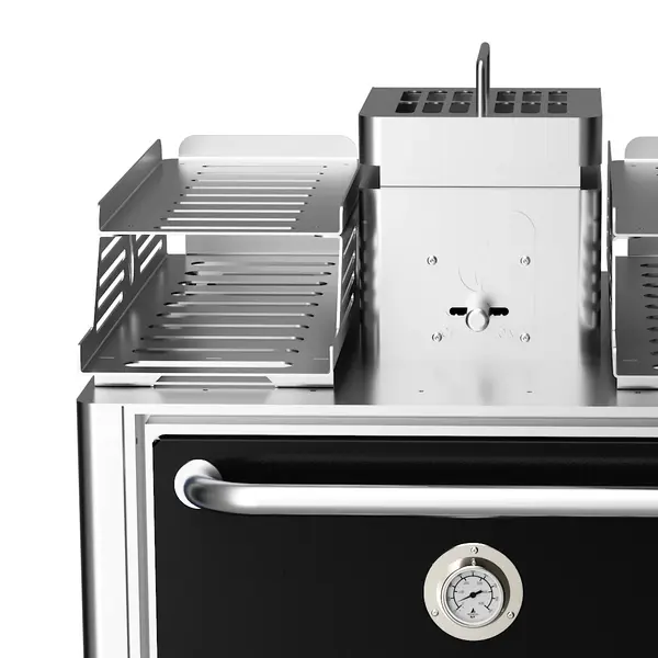 Houtskooloven | R-SERIES | 250°C/350°C | Maaltijdproductie 95/u | Brandduur 9u (10-12kg Houtskool) | Onderkast | Wielen (Geremd) | 785x777x1685(h)mm