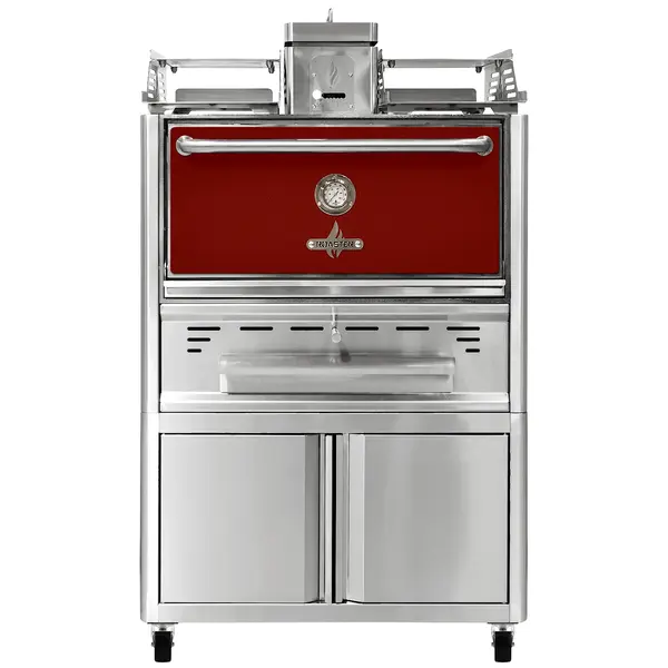 Houtskooloven | R-SERIES | 250°C/350°C | Maaltijdproductie 95/u | Brandduur 9u (10-12kg Houtskool) | Onderkast | Wielen (Geremd) | 985x577x1685(h)mm