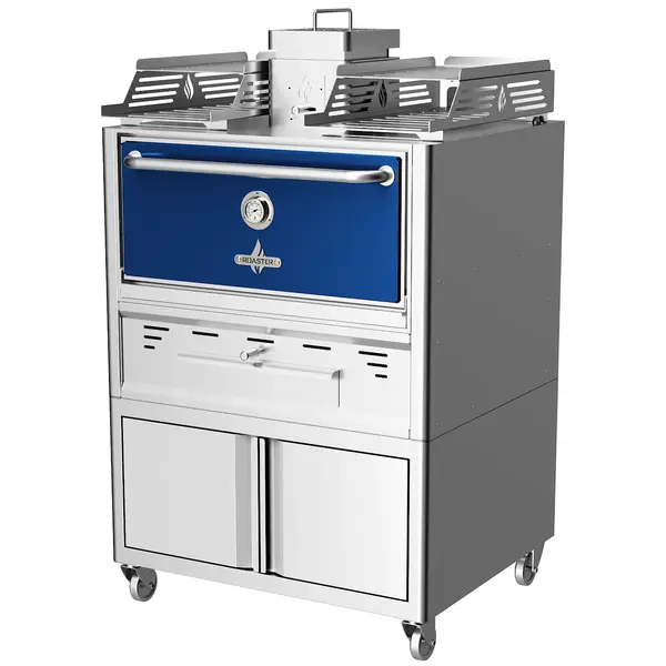 Houtskooloven | R-SERIES | 250°C/350°C | Maaltijdproductie 110/u | Brandduur 9u (15-17kg Houtskool) | Onderkast | Wielen (Geremd) | 985x777x1685(h)mm