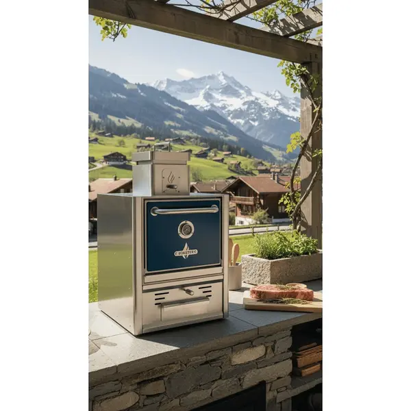 Houtskooloven | R-SERIES | 250°C/350°C | Maaltijdproductie 30/u | Brandduur 7u (5-7kg Houtskool) | 585x577x1095(h)mm