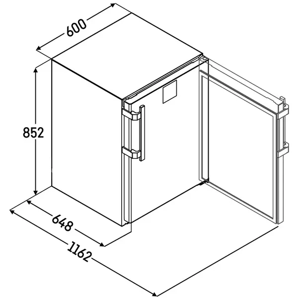 Vrieskast | PERFECTION | Energiezuinig | 101L | RVS/Grijs | -9°C/-26°C | Geforceerd | Temperatuuralarm | App | 600x648x852(h)mm