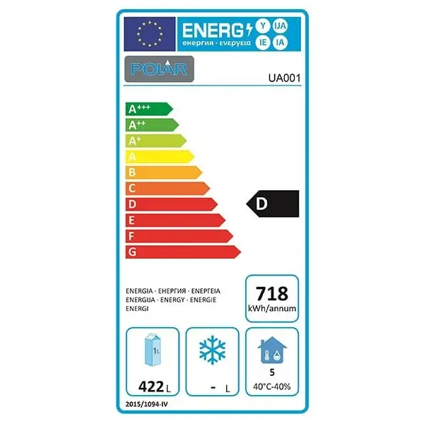 Koelkast | U-SERIE | 550L (2/1 GN) | RVS | -2°C/+4°C | Geforceerd | Wielen (Geremd) | 737x815x1980(h)mm