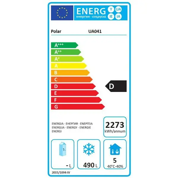 Vrieskast | U-SERIE | 700L (2/1 GN) | RVS | -10°C/-22°C | Geforceerd | Wielen (Geremd) | 700x810x2150(h)mm