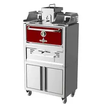 Roaster Grills Houtskooloven | R-SERIES | 250°C/350°C | Maaltijdproductie 35/u | Brandduur 7u (5-7kg Houtskool) | Onderkast | Wielen (Geremd) | 785x477x1585(h)mm