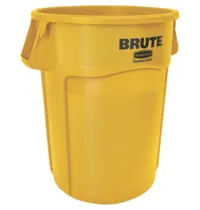 Rubbermaid Afvalbak | BRUTE | Kunststof | Geel | 121.1L | Open | Ø555x692(h)mm 