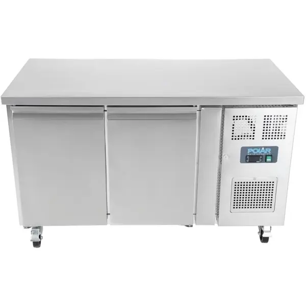 Koelwerkbank | U-SERIE | Energiezuinig | 282L | 2 Deuren (1/1 GN) | -2°C/+8°C | Geforceerd | Wielen (Geremd) | 1360x700x850(h)mm