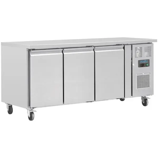 Koelwerkbank | U-SERIE | 417L | 3 Deuren (1/1 GN) | -2°C/+8°C | Geforceerd | Wielen (Geremd) | 1795x700x850(h)mm